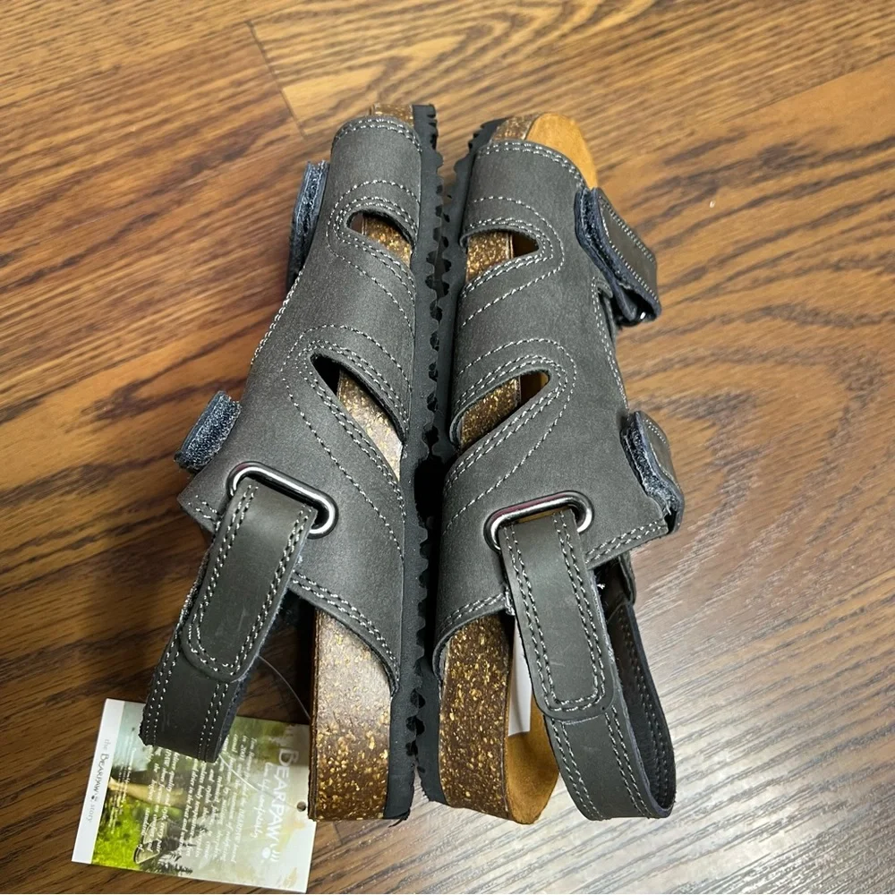Bearpaw Galen boy's slide sandals with a microsuede footbed size 4
